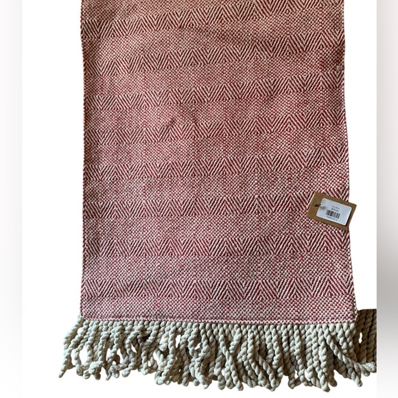 Creative Co-op Cotton Woven Table Runner with Bullion Fringe - Picture 2 of 6